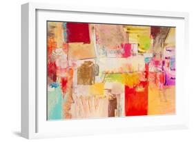 Red & Gold Abstract I-Jennifer Gardner-Framed Art Print