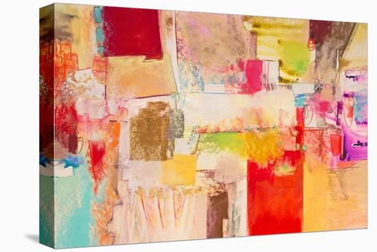 Red & Gold Abstract I-Jennifer Gardner-Stretched Canvas