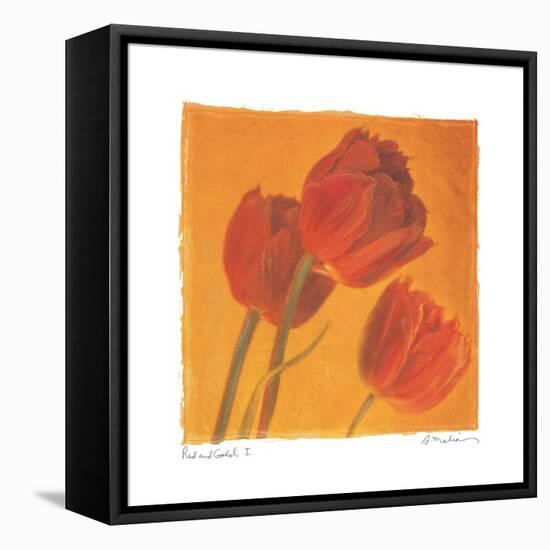 Red & Gold I-Amy Melious-Framed Stretched Canvas