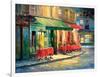 Red & Green Café-Haixia Liu-Framed Art Print