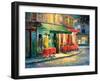 Red & Green Café-Haixia Liu-Framed Art Print