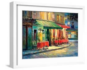 Red & Green Café-Haixia Liu-Framed Art Print