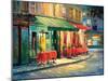 Red & Green Café-Haixia Liu-Mounted Art Print