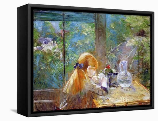 Red-Haired Girl Sitting on a Veranda, 1884-Morisot-Framed Stretched Canvas