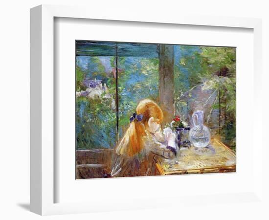 Red-Haired Girl Sitting on a Veranda, 1884-Morisot-Framed Giclee Print