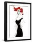Red-haired model in a black dress-Neale Osborne-Framed Giclee Print
