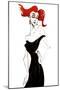 Red-haired model in a black dress-Neale Osborne-Mounted Giclee Print