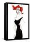 Red-haired model in a black dress-Neale Osborne-Framed Stretched Canvas