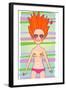 Red-Haired Pretty Girl Lies on the Towel-smilewithjul-Framed Art Print