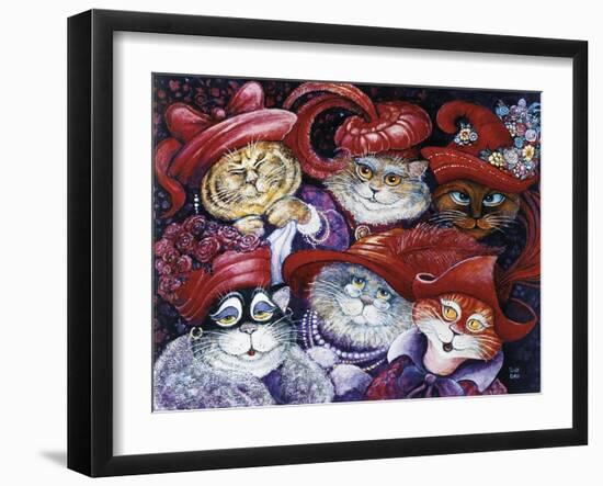 Red Hat Cats-Bill Bell-Framed Giclee Print