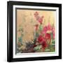 Red Haven Hollyhocks-Beth A^ Forst-Framed Art Print