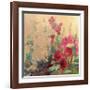 Red Haven Hollyhocks-Beth A^ Forst-Framed Art Print