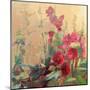 Red Haven Hollyhocks-Beth A^ Forst-Mounted Art Print