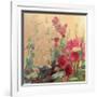 Red Haven Hollyhocks-Beth A^ Forst-Framed Art Print