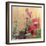 Red Haven Hollyhocks-Beth A. Forst-Framed Art Print