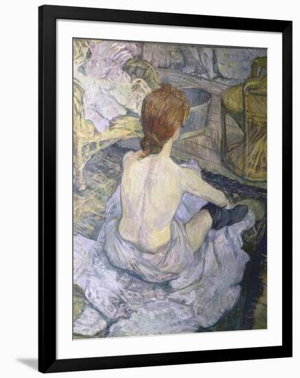 Red Head or to ilet-Henri de Toulouse-Lautrec-Framed Art Print