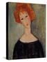 Red Head-Amedeo Modigliani-Stretched Canvas