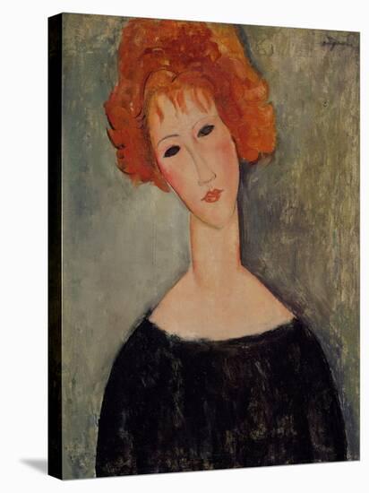 Red Head-Amedeo Modigliani-Stretched Canvas