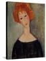 Red Head-Amedeo Modigliani-Stretched Canvas