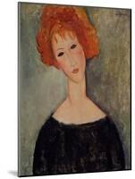 Red Head-Amedeo Modigliani-Mounted Premium Giclee Print