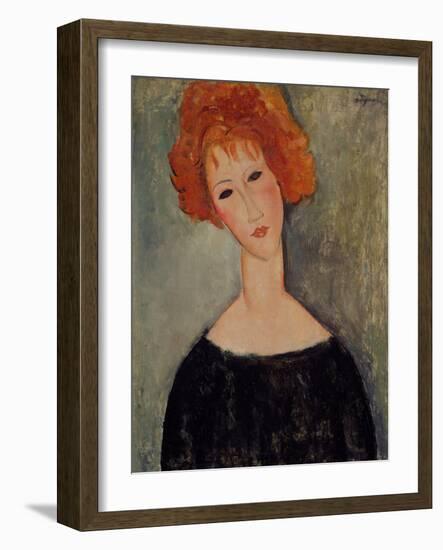 Red Head-Amedeo Modigliani-Framed Giclee Print