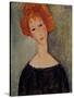 Red Head-Amedeo Modigliani-Stretched Canvas