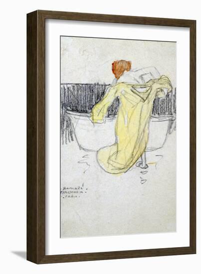 Red-Headed Woman ... in the Bathroom, C1900-1917-Raphael Kirchner-Framed Giclee Print