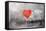 Red Heart Graffiti Over Grunge Cement Wall-Billyfoto-Framed Stretched Canvas