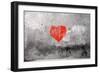 Red Heart Graffiti Over Grunge Cement Wall-Billyfoto-Framed Art Print