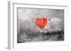 Red Heart Graffiti Over Grunge Cement Wall-Billyfoto-Framed Art Print