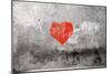 Red Heart Graffiti Over Grunge Cement Wall-Billyfoto-Mounted Art Print