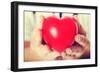 Red Heart Held by a Female Doctor. close Up.-B-D-S-Framed Photographic Print