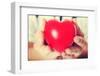 Red Heart Held by a Female Doctor. close Up.-B-D-S-Framed Photographic Print