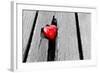 Red Heart in Crack of Wooden Plank, Symbol of Love, Valentine's Day-Michal Bednarek-Framed Photographic Print