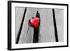 Red Heart in Crack of Wooden Plank, Symbol of Love, Valentine's Day-Michal Bednarek-Framed Photographic Print