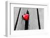 Red Heart in Crack of Wooden Plank, Symbol of Love, Valentine's Day-Michal Bednarek-Framed Photographic Print