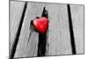 Red Heart in Crack of Wooden Plank, Symbol of Love, Valentine's Day-Michal Bednarek-Mounted Photographic Print