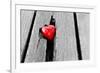 Red Heart in Crack of Wooden Plank, Symbol of Love, Valentine's Day-Michal Bednarek-Framed Photographic Print