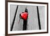 Red Heart in Crack of Wooden Plank, Symbol of Love, Valentine's Day-Michal Bednarek-Framed Photographic Print