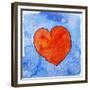 Red Heart on Blue, 2011-Jennifer Abbott-Framed Giclee Print