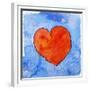 Red Heart on Blue, 2011-Jennifer Abbott-Framed Giclee Print