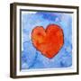 Red Heart on Blue, 2011-Jennifer Abbott-Framed Giclee Print