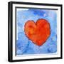 Red Heart on Blue, 2011-Jennifer Abbott-Framed Giclee Print