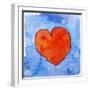 Red Heart on Blue, 2011-Jennifer Abbott-Framed Giclee Print