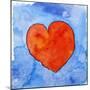 Red Heart on Blue, 2011-Jennifer Abbott-Mounted Giclee Print