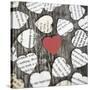 Red Heart with Heart Book Pages-Tom Quartermaine-Stretched Canvas