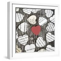 Red Heart with Heart Book Pages-Tom Quartermaine-Framed Giclee Print