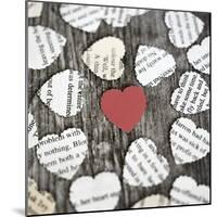 Red Heart with Heart Book Pages-Tom Quartermaine-Mounted Giclee Print