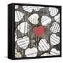 Red Heart with Heart Book Pages-Tom Quartermaine-Framed Stretched Canvas