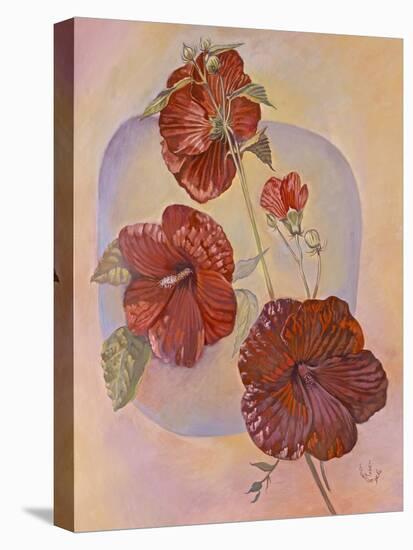 Red Hibiscus-Judy Mastrangelo-Stretched Canvas